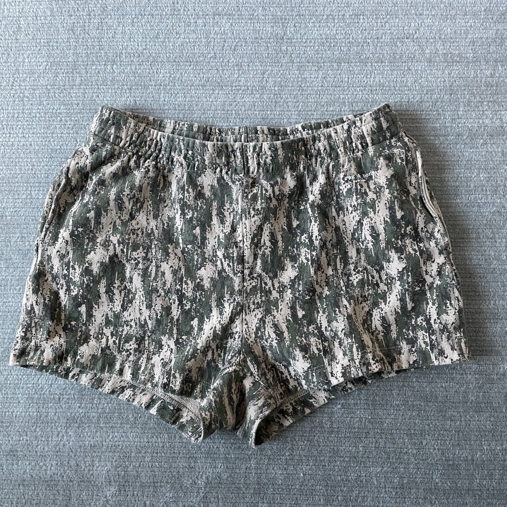 Rag & Bone Sweatpant Shorts Women‎ L Camouflage Lounge Hiking Outdoors Green